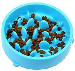 Anti Schrok Voerbak Blauw – Antischrokbak- Eetbak-Hondenbak- Slow Feeder