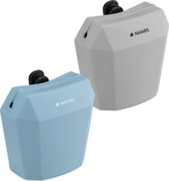 Navaris Honden Belongingszakje – Siliconen Voertasje – Set Van 2 – Traktatiezakje Voor Droogvoer En Natvoer – In Grijs En Blauw