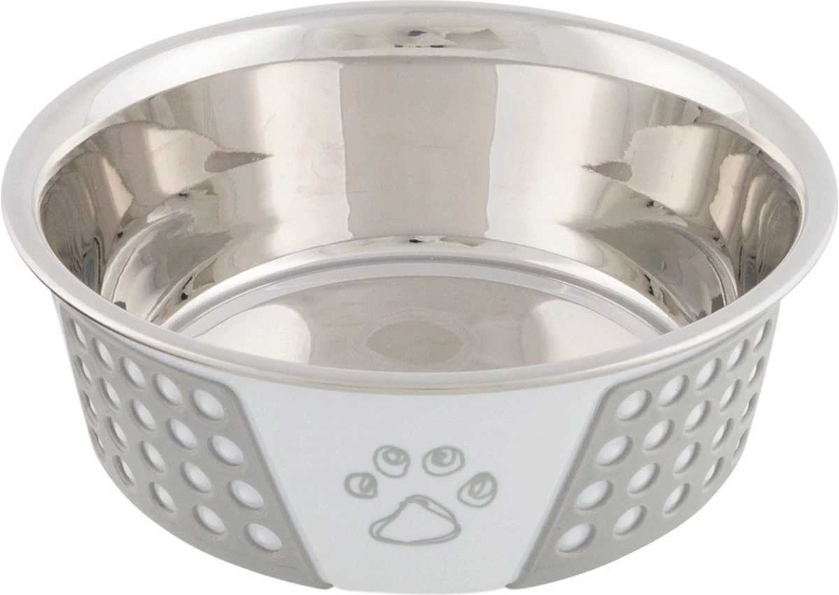 TRIXIE VOERBAK RVS / SILICONE WIT / GRIJS TRIXIE VOERBAK RVS / SILICONE WIT / GRIJS -Beste Hondenspullen Winkel TRIXIE VOERBAK RVS SILICONE WIT GRIJS 1