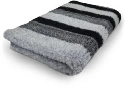 Vetbed Stripes – Antraciet – Antislip Hondenmat – 150 X 100 Cm – Benchmat – Hondenkleed – Voor Honden – Machine Wasbaar – Droogloopmat