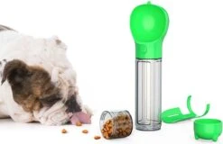 Waterfles 500 Ml Hond – Groen – Voercontainer 100 G – Poepzakjes Houder & Poepschep – Drinkfles – Voederbak – Voerbak – Drinkbak – Mobiel – Multifunctioneel